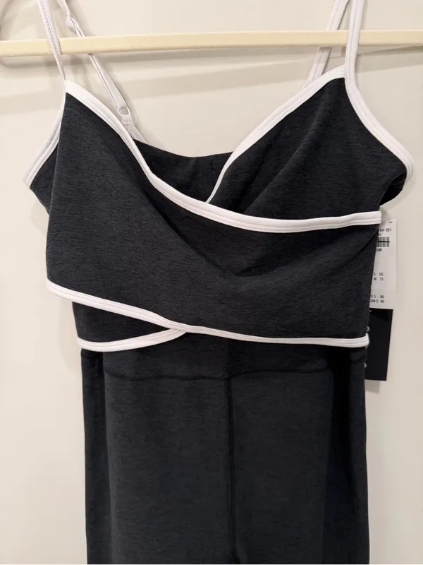 Abercrombie‎ YPB EverydaySOFT Black White Wrap Jumpsuit NWT Size Medium - Image 2