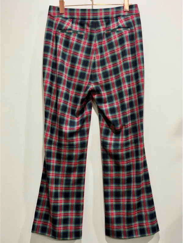 J.Crew Hayden Black Stewart Tartan Wool Kick Flare Pants 6 Tall - Image 4