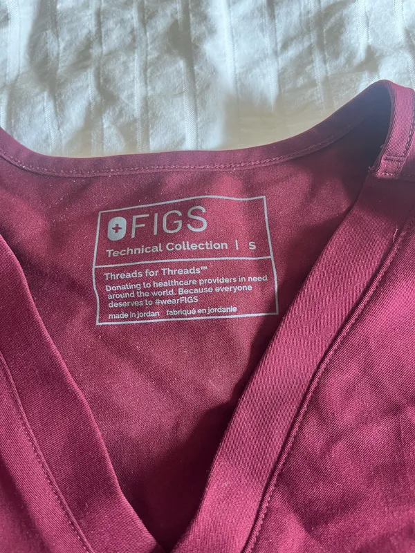 Maroon FIGS Scrub Set Jogger - Image 3