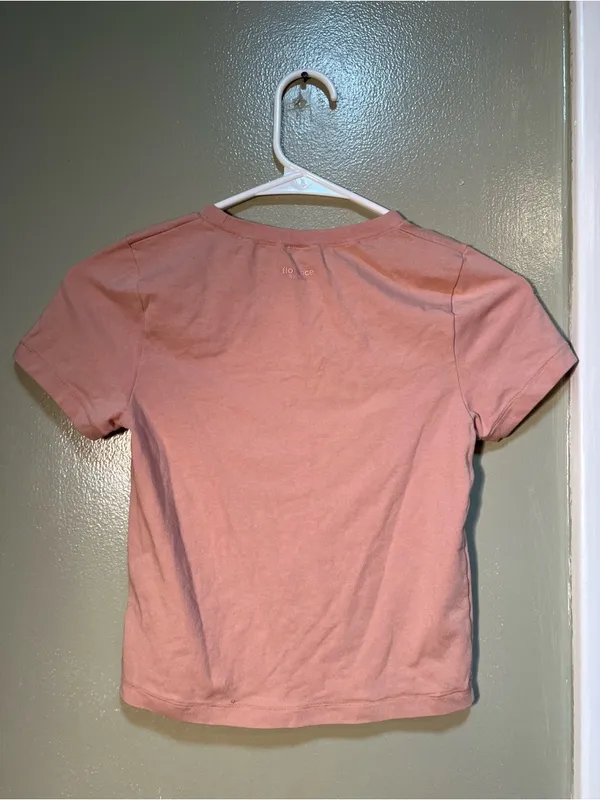 Florence by Mills Women's Sz Small Baby Shrunken Tee Mahogany Beige Brown Cotton - Image 5