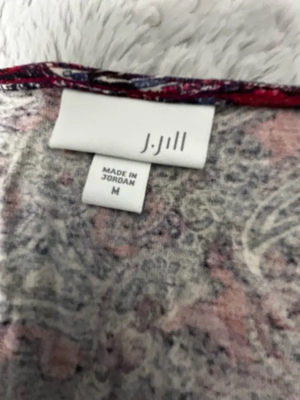 J Jill Red Paisley Patterned V-Neck Top - Image 7