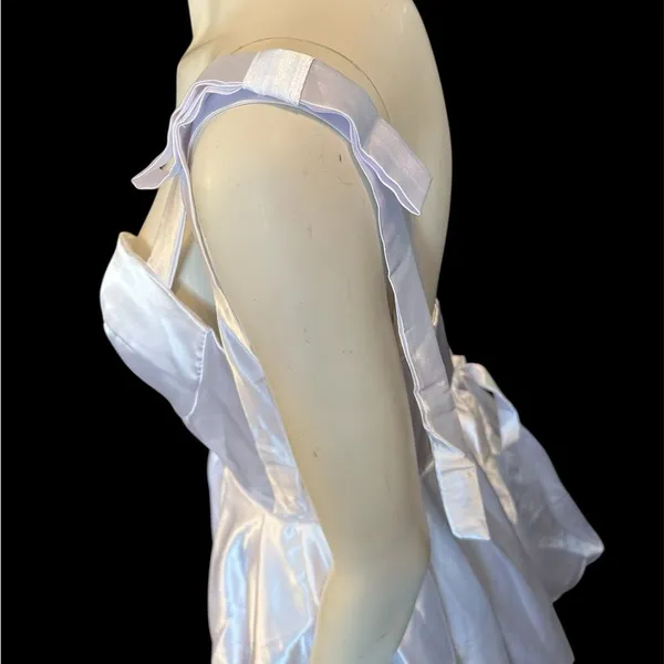 Elegant Satin Sweetheart Neckline Short Wedding Dress 10 White NWOT - Image 5