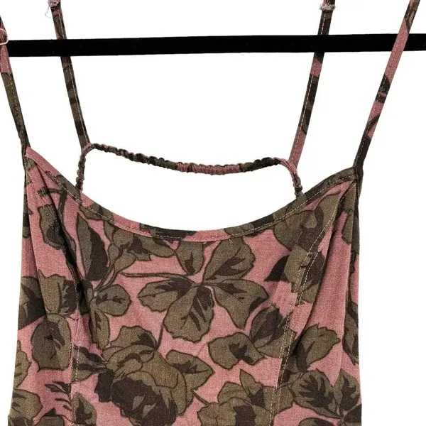 Free People‎ Bring It Back Printed Cut-Out Bodycon Dress Mauve Pink Size XS - Image 4