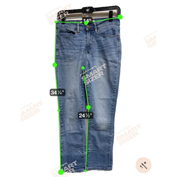 Signature by Levi Strauss‎ Women Blue Mid Rise Capri Jeans Size 4 W27 74906-0020 - Image 3