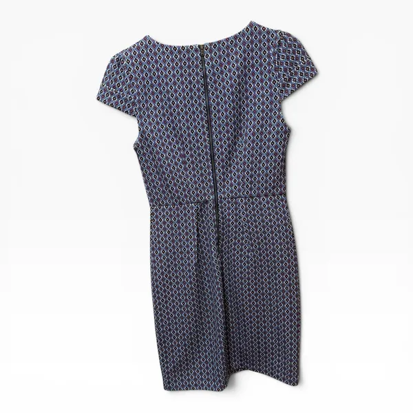Darling Geometric Diamond Print Sheath Dress Womens‎ Small Blue Red Excellent - Image 3