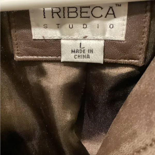 Brown Leather Jacket by Tribeca large - Image 2