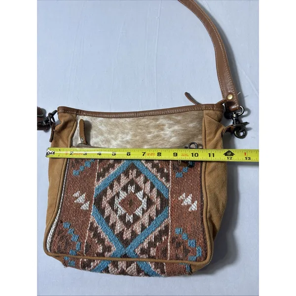 Myra Bag Aztec Cowhide Canvas Rug Purse Western Crossbody Southwestern - Image 10