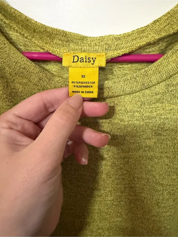 Daisy Olive Green Drawstring Hem Crop Top - Image 2