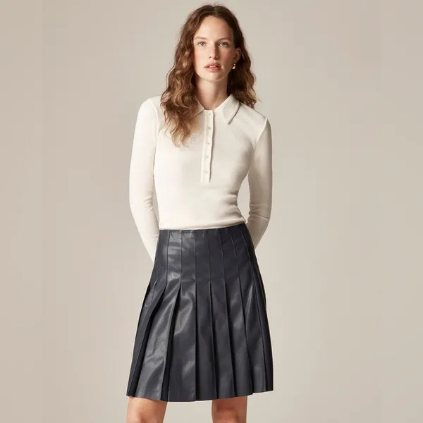 J Crew Perfect Rib Polo Shirt in Ivory Size Large‎ - Image 8