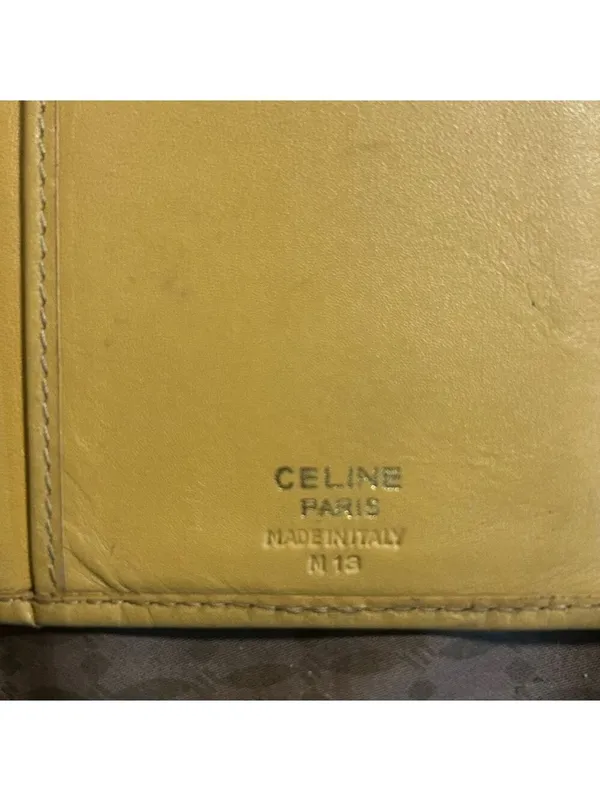 vintage Celine Macadam canvas long bifold wallet with leather trim. - Image 7