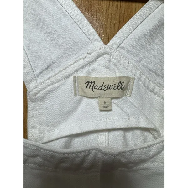 MADEWELL Straight Leg Denim Jeans Overalls Women Size SMALL White - Image 7
