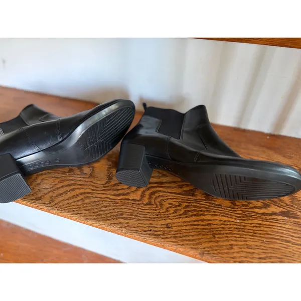 ECCO Shape 35 Black Leather Block‎ Heel Chelsea Ankle Boots EU 41 US 10 - Image 6