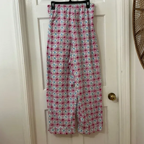 Nick & Nora Hearts Floral Pajama Pants XXL Cotton Y2K Sleepwear Cozy Cottagecore - Image 3