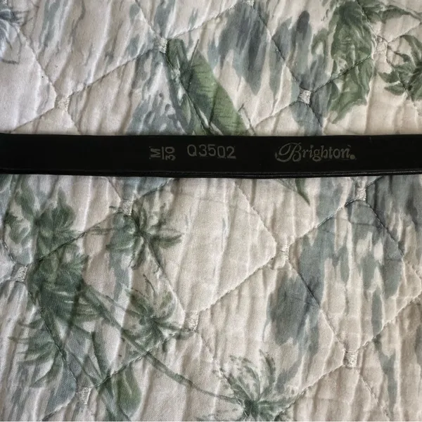 Brighton Beaded Leather Belt Black Silver M 30 Vintage 80s - Image 8