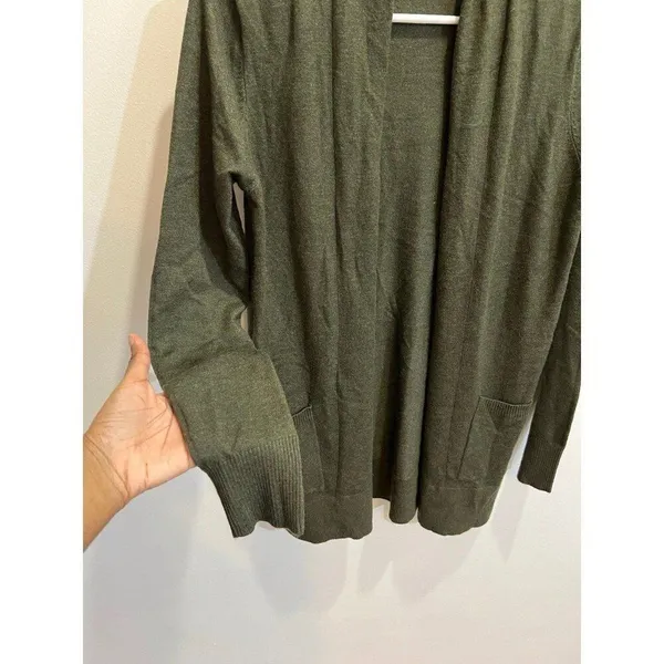 Pink Clover New Women Small Green Two Pocket Long Sleeve Open Cardigan - Image 4