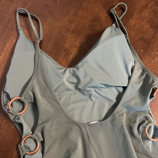 American Eagle Aerie Green Side Ring One Piece Swimwear Swim Medium - Image 4