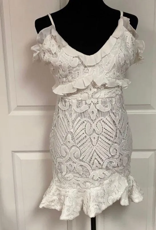 Angel Biba white lace dress. Size large - Image 5