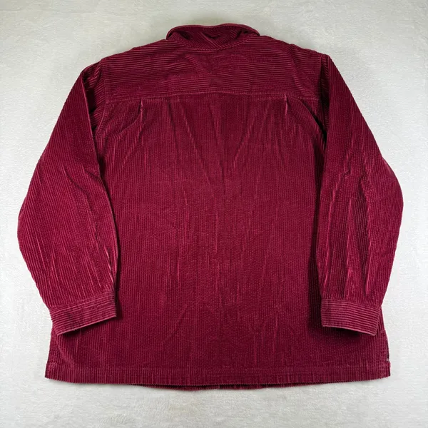 LL Bean Womens XL Maroon Flannel Lined Corduroy Button Front Shirt 273275 - Image 8