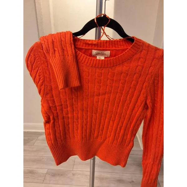 Jessica Simpson Super Soft and Cozy Sweater Orange Size Small Pullover Sweater - Image 3