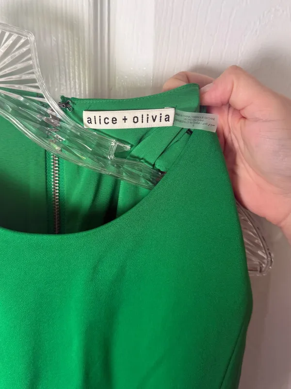 Alice + Olivia Adley Drop Wait Mini Dress in Light Emerald 6 - Image 8