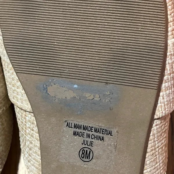 YNOT? Beige Woven Pointed Toe Mule Flats Size 8 | Buckle Accent Slip-O - Image 8