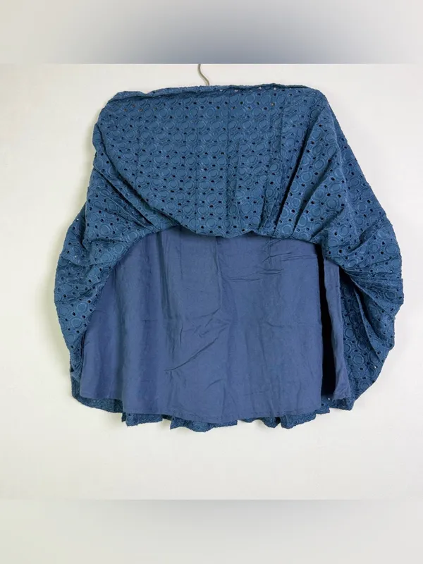 Abercrombie & Fitch Blue Eyelet Lace Skater Skirt NWT Women Sz S Boho Preppy - Image 3