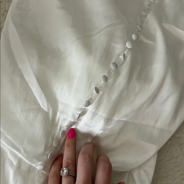 Lulus Eternity Together White Satin Halter Mermaid Maxi Dress Size XS Bridal - Image 13