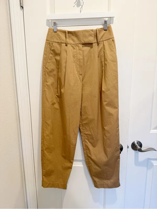EXQUISE for ANTHROPOLOGIE Barrel Leg Chino Pants in Cedar size XS - Image 5