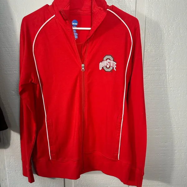 NCAA Ohio State Red Full Zip Long Sleeve Lightweight Jacket Size Small EUC - Image 2