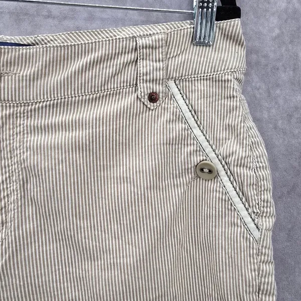 Bill Bass Jeans Bermuda Flat Front‎ Stripe Bottoms Pants Shorts Cotton 10 - Image 4