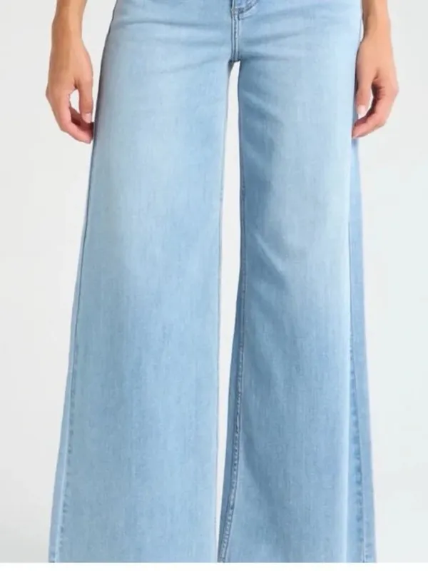 Rag & Bone Light Wash Serena High Rise Wide Leg Jeans - Image 2