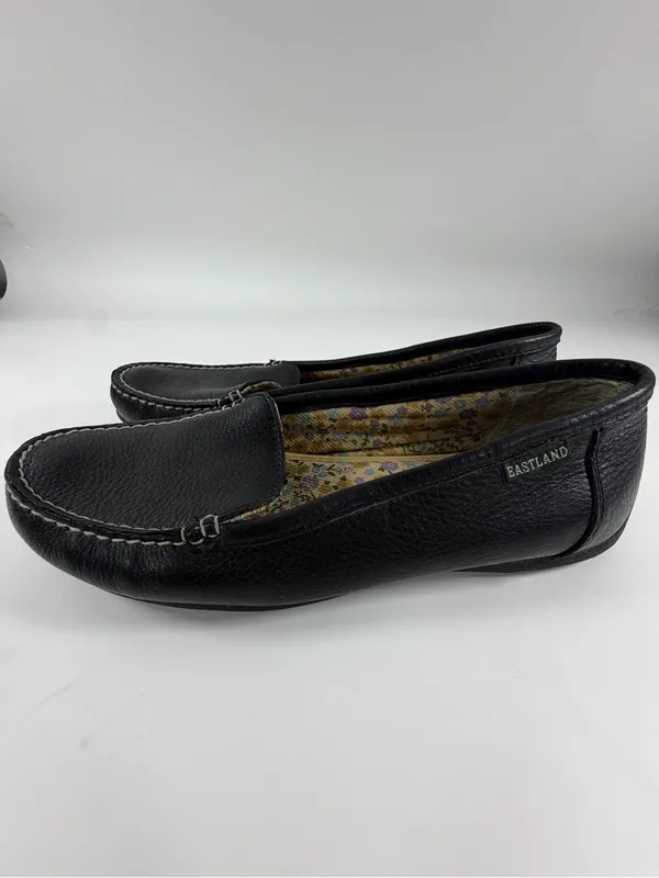 Eastland Daytona Black Leather Driving Loafers Comfort Moc Flats‎ Women’s 7 - Image 4