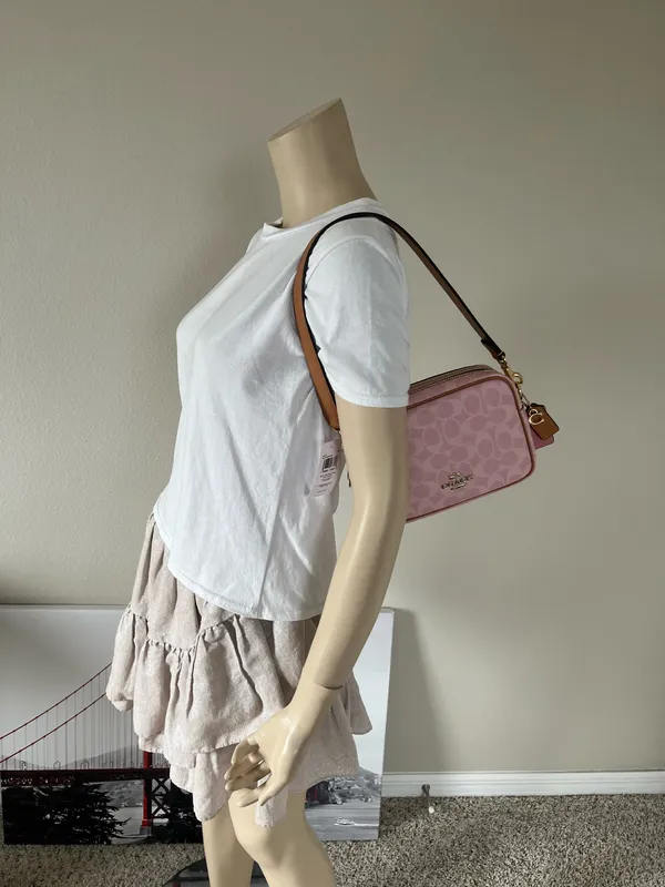 Coach Mini Carey Crossbody Bag In Signature Canvas With Charms - Image 8