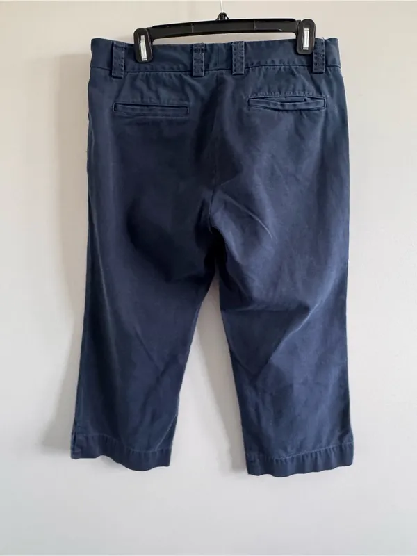 J.Crew Favorite Fit Navy Chino Capri Pants Womens‎ Size 8 Cotton - Image 3