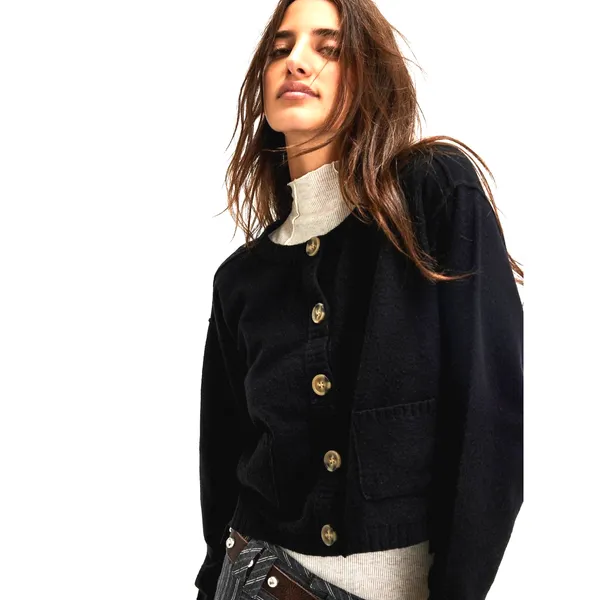 Free People Luna Cardigan Black Size L - Image 6