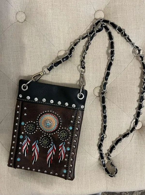 Western Dreamcatcher Feather Purse - Image 4