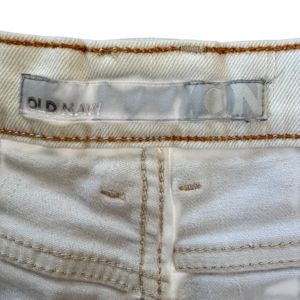 Y2K Old‎ Navy White Denim Shorts Mid Rise Stretch Cotton 4 Summer Beach Casual - Image 3