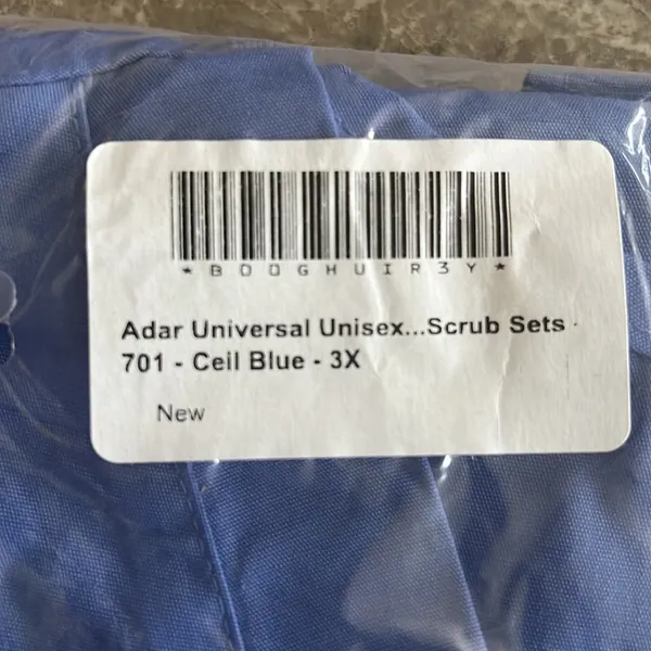 ADAR Universal Unisex Drawstring Scrub Set, Ceil Blue Size 3XL New w/Tag - Image 6