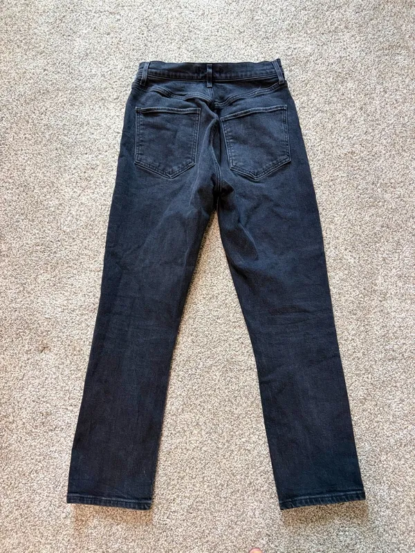 AGOLDE Riley High Rise Straight Crop Charcoal Black Wash Jeans | Size 27 - Image 6