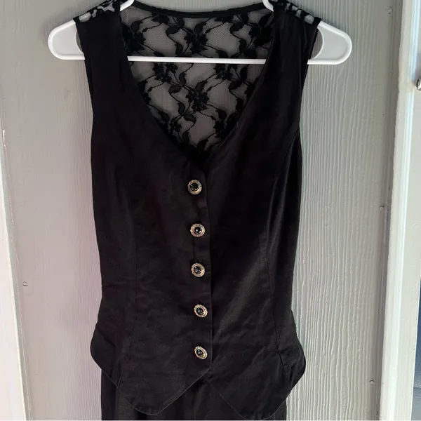 Vintage 80’s 90’s Black Lace-Up Jumpsuit‎ with Relaxed Fit sz 10 Carol Anderson - Image 3