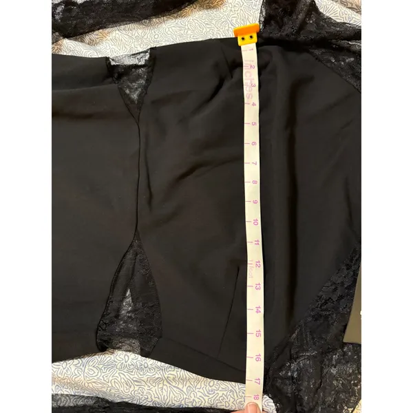 NWT Lulus Size Large Bragging Rights Black Lace Long Sleeve Column Maxi Dress - Image 6