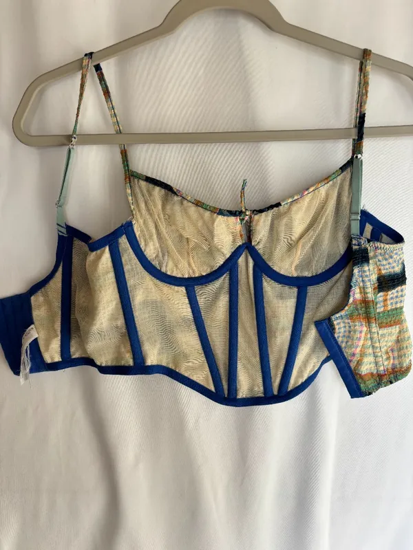 Out From Under (Urban Outfitters) patchwork corset crop top size S - Image 2