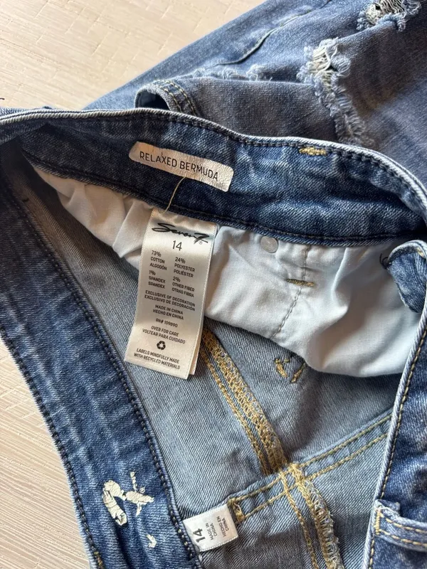 Seven7 Women's Relaxed Bermuda Distressed Denim Shorts - Image 5