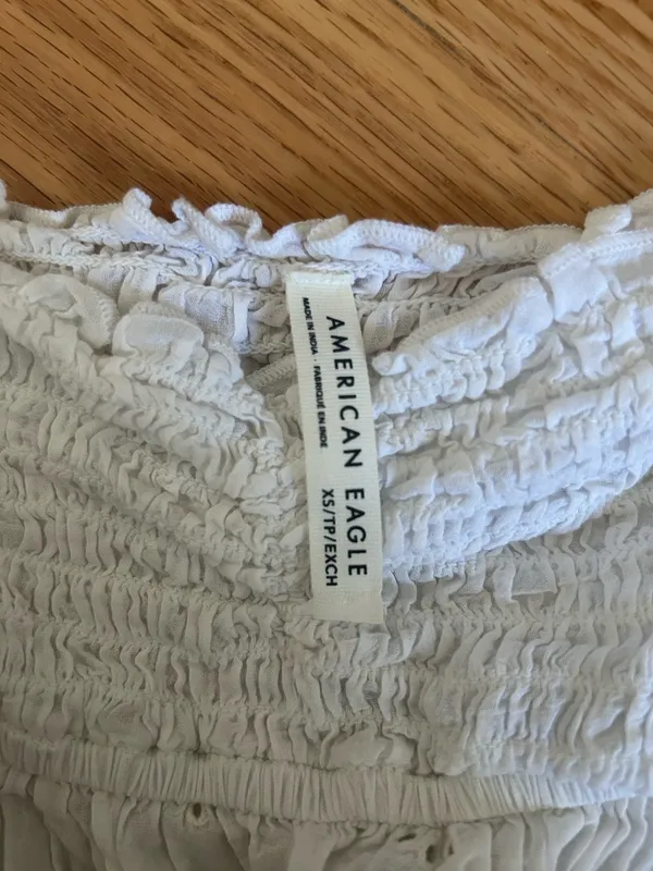 American Eagle White Eyelet Top - Image 3