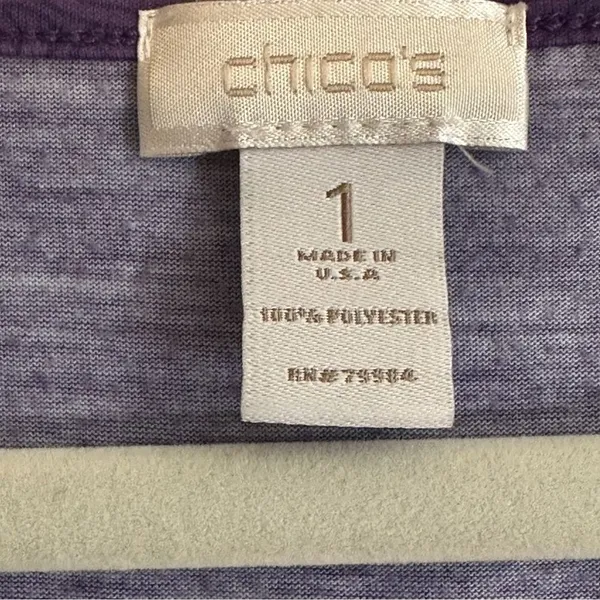 Chico's Top Purple 1‎ Women Embellished Sheer Bell Sleeve Boho - Image 10