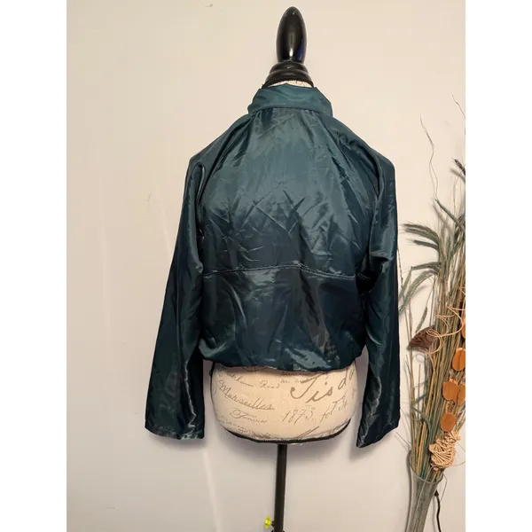 Alo Yoga afterglow Womens Half Zip Cropped Windbreaker Jacket Teal‎ Green - Image 4