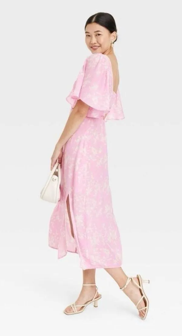 A New Day Women's Crepe Flutter Short Sleeve Midi Dress - Image 3