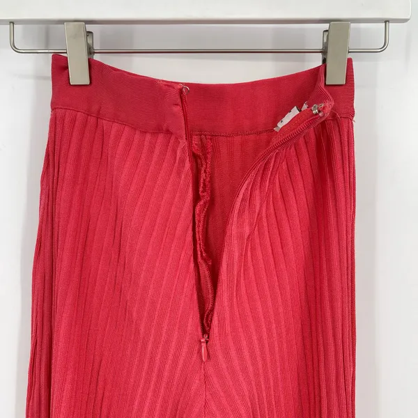 House of CB Rowena Ribbed Bandage Trouser Pants High Rise Pink Red S - Image 4