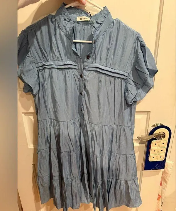 Day + Moon Blue Button-Down Dress - Image 6