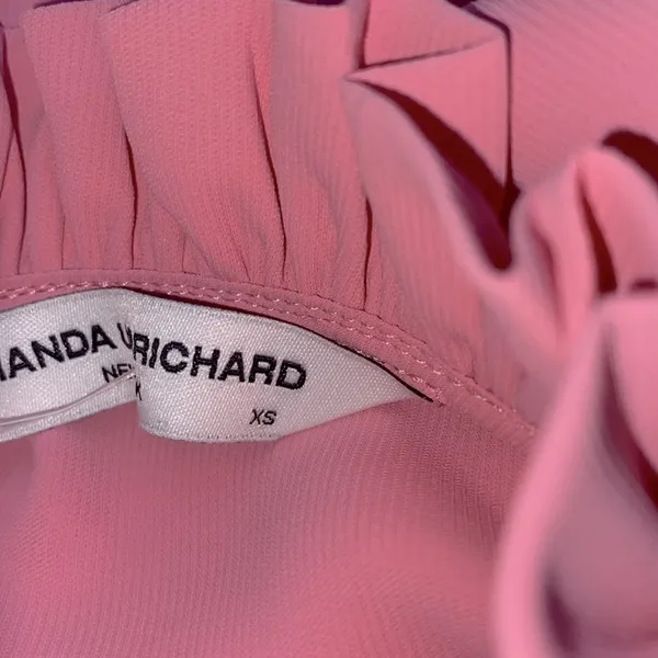 Amanda Uprichard pink Monetta ruffle dress in bloom color size xsmall - Image 6